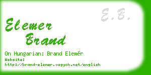 elemer brand business card